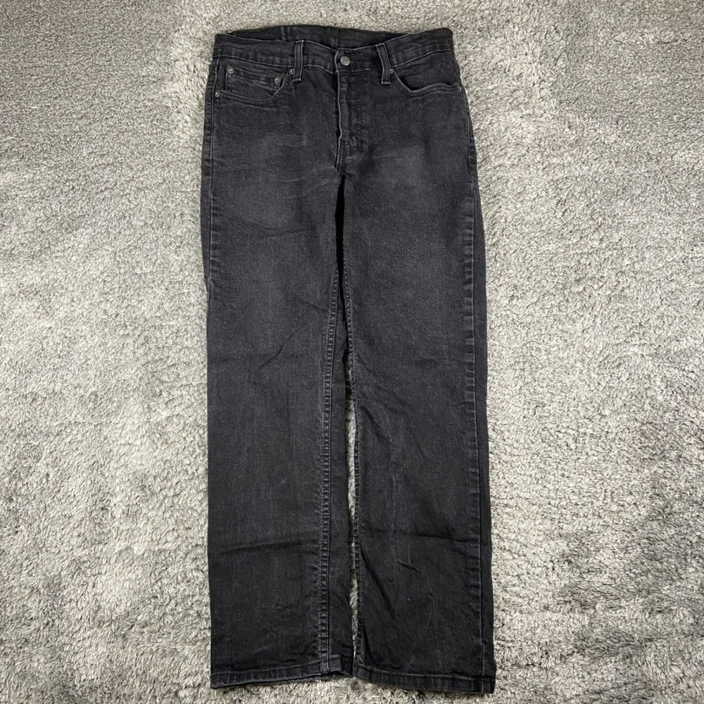 Levis 514 Jeans Mens 32x30 Black Denim Straight Fit Stretch Cotton‎ Blend Pant